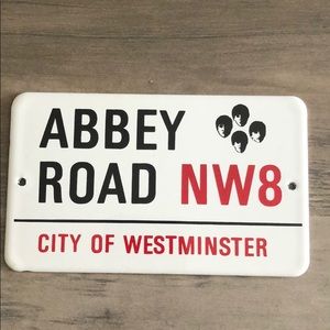 Steel Abbey Road Sign